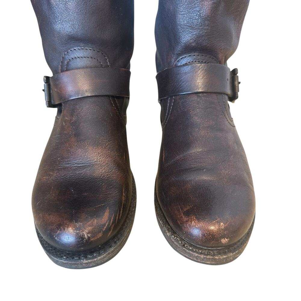 Frye Vintage Brown Leather Knee High Veronica Slouch Boot Size 7.5 - Picture 5 of 10